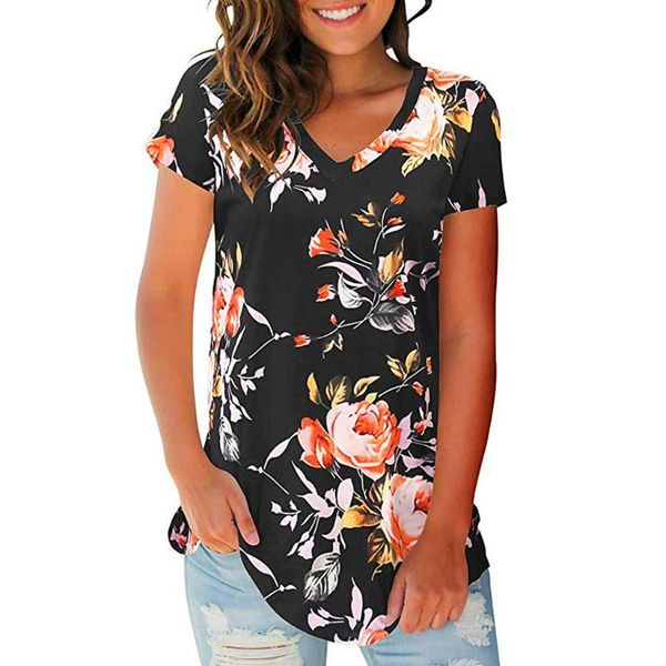 

women summer floral printing blusas fashion shirt v neck short sleeve shirt casual blouse blusa feminina #lr1, White