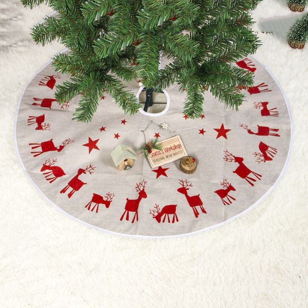 

holiday home party decorations 40 inch christmas tree elk printed cartoon skirt reindeer printed xmas tree apron