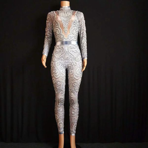 

red gold rhinestones printed long sleeve leotard female singer dance costume stage nightclub women's birthday show bodysuit, Black;red