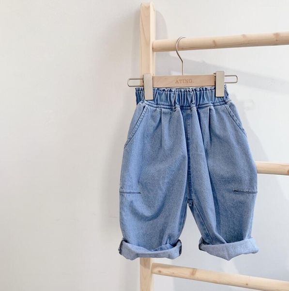 

2020 new arrival girls boys denim pants spring summer fashion kids jean pants 1-6t ho523, Blue