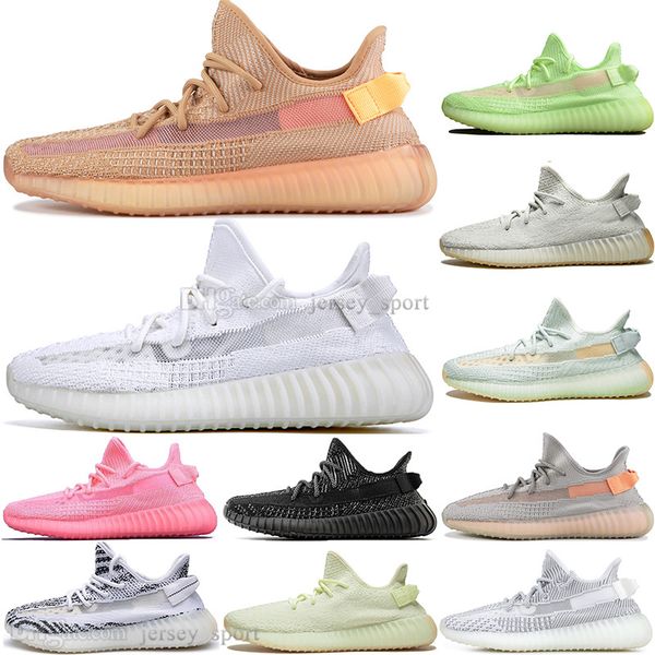 

kanye west clay v2 static reflective gid glow in the dark mens running shoes hyperspace true form sports designer sneakers eur 36-48, White;red