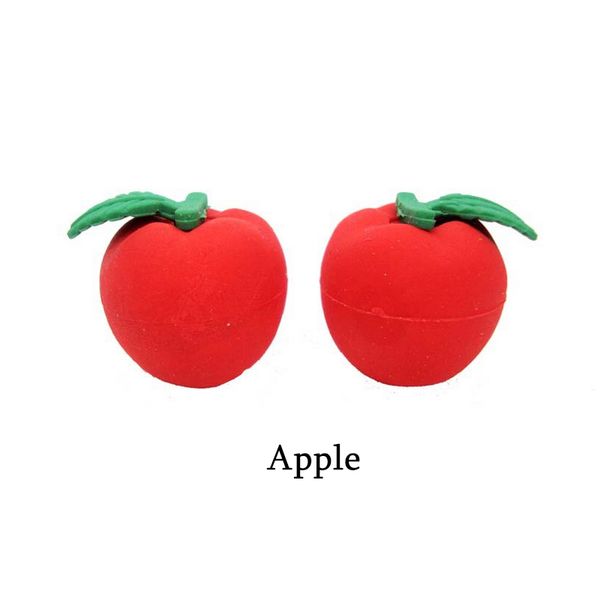 

red apple rubber eraser removable eraser kawaii stationery school supplies apelaria gift toy for kids penil eraser toy gifts