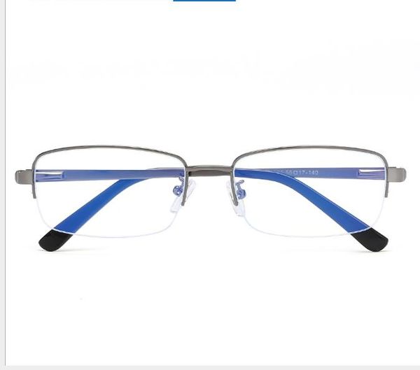 

new fashion metal half-frame glasses business frame for men's goggles, White;black