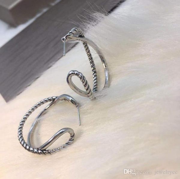 

thread rotating designer earrings simple men and women atmosphere new european and american popular ladies jewelry, Golden