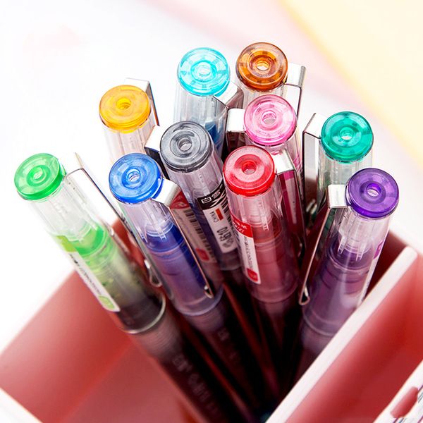 

0.5 mm needle point extra fine point liquid ink roller ball pen colourful artistic font creative neuter pen business school office supplies