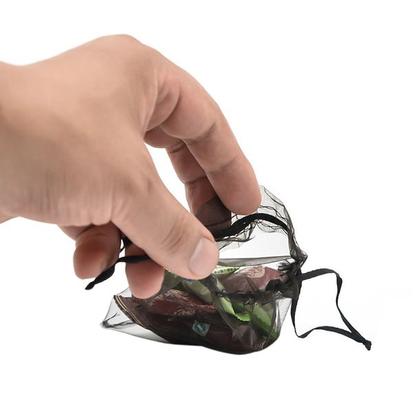 

wholesale 100 unids / lot 9 * 12cm package colors of mix of caramel wedding organza gift bag packing bags