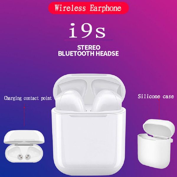 

Double Ear Wireless Bluetooth Earphones i9S TWS V5.0 Earbuds Mini Headsets Stereo Headphones For iPhone Xr Xs Max 8 7 Plus Android Phone