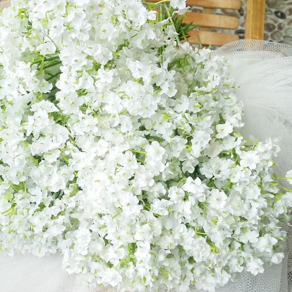 

3pcs/lot baby birthday party breath/gypsophila wedding decoration white silk real touch artificial flowers for home decor a12050