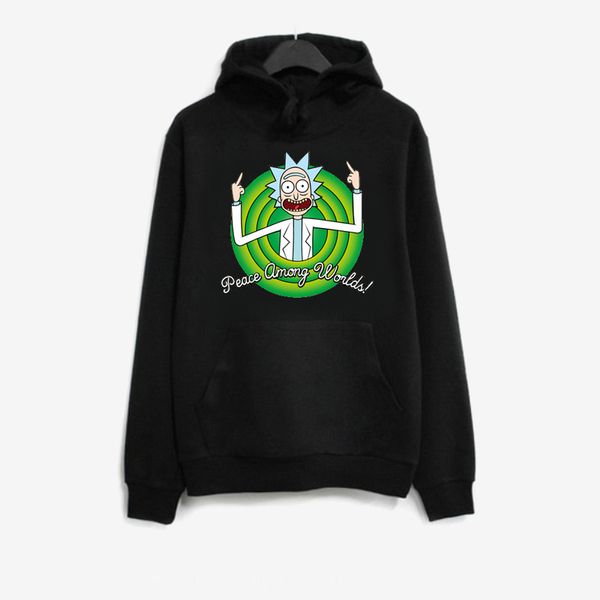 

2019 designer hoodies rick and morty pullover long sleeve print character rm men women designer hoodie sweatshirt fashion casual, Black
