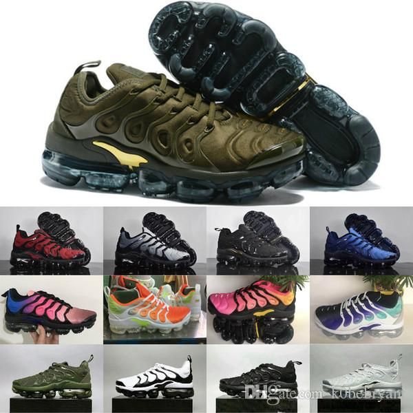 

2019 НОВЫЙ TN Plus Оливковый В Белый Металлик Серебристый Colorways Обувь Мужчины Женщины T