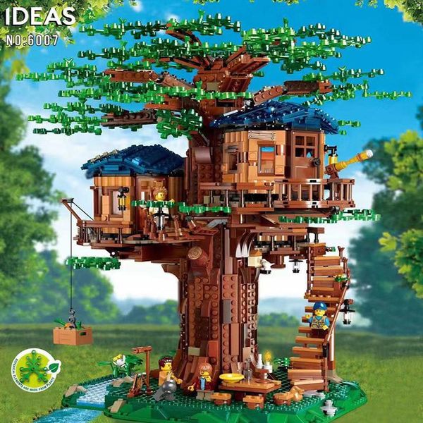 

идеи дерево дом модель листья два цвета совместимые строительные блоки кирпичи legoinglys 21318 детские развивающие игрушки chirstmas подаро