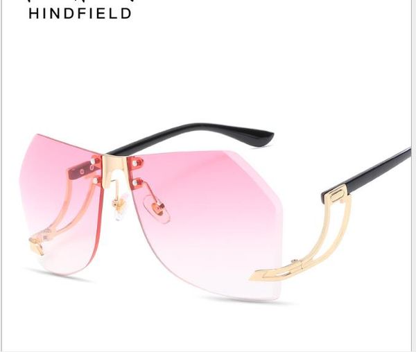 

frameless ocean lenses, retro metal uv400 sunglasses, White;black