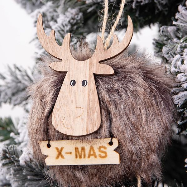 

christmas elk pendant diy wooden painted hanging ornament xmas new year party decoration diy wood kids gift art crafts