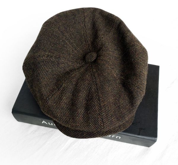 

autumn and winter warm new retro octagonal hat men's autumn and winter cap art youth newspaper children's cap bailey hat, Blue;gray