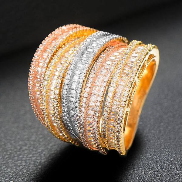 

larrauri 2019 charm trendy cross layerd statement stacks rings for women cubic zircon finger rings beads ring boho beach jewelry, Slivery;golden