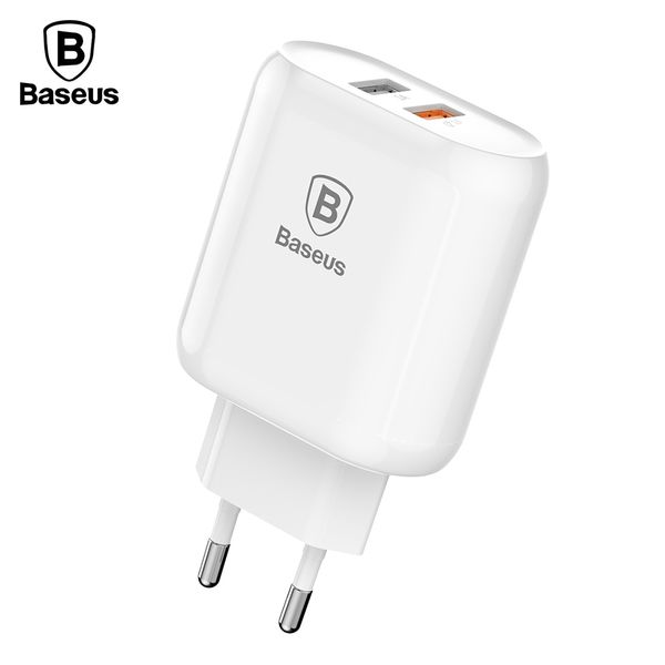 

baseus bojure series qc 3.0 dual usb ports fast charger eu white 23w