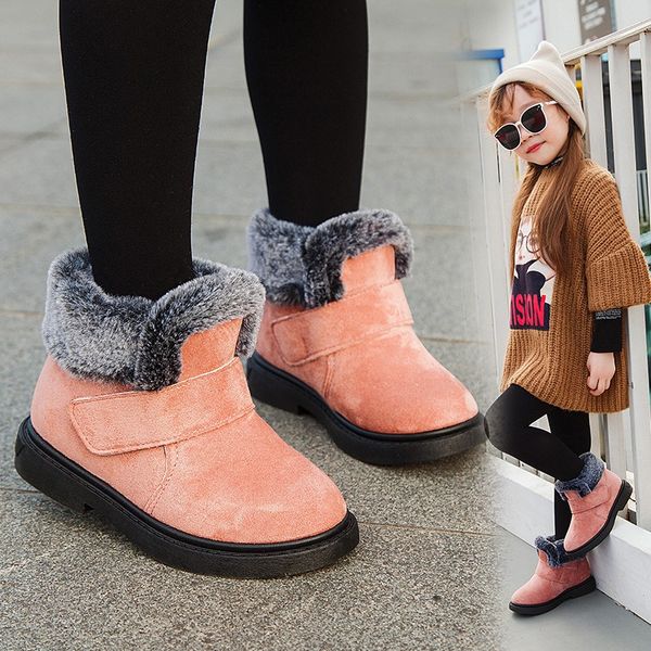 

2019 new boys ankle boots black children girl winter shoes snow boots kid girls fashion 2 3 4 5 6 7 8 9 10 11 12 year old, Black;grey