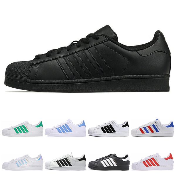

classic super star white hologram iridescent junior men superstars 80s sneakers pride womens mens trainers superstar casual shoes 36-45