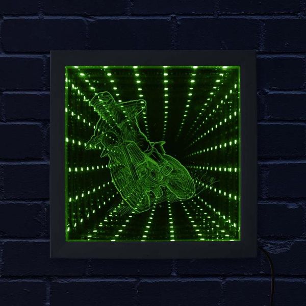 

dirt bike led vortex tunnel interstellar mirror wood frame motocross rider led infinity mirror motorcycle racer accessories gift
