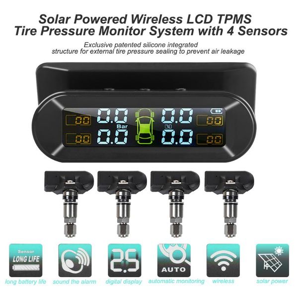 

high-quality car tpms solar usb charging tire pressure monitoring system tire pressure monitor systems with 4 sensors