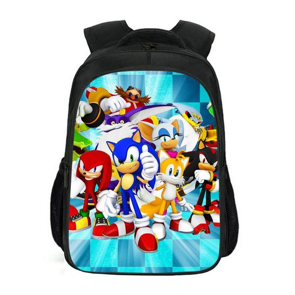 

upgraded version double layer backpack game sonic the hedgehog design kids school backpack bag cartoon children's