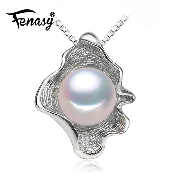 

fenasy pearl jewelry, pearl pendant necklace,fashion style natural freshwater necklace for women gift box,fashion pendant, Silver