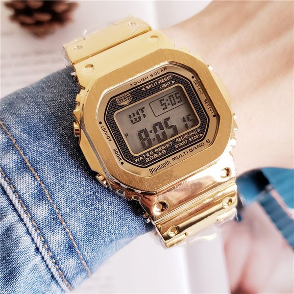 

2019Top Brand Sports Wristwatch G Military Square dial Shock 5600 watches Mens Digital stainless steel montres relogio masculino relojes