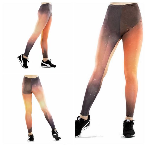 

women yoga pants pants digital print gradient colour painting print pantyhose lady high waist dance activity leggings tights, Black;white