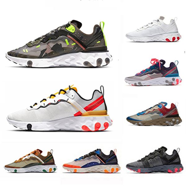 

camo green tour yellow react element undercover x 87 mens running shoes men women 55 orange peel triple black white trainers sports sneakers