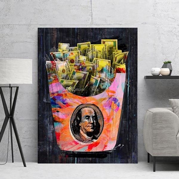 

va. граффити расписанную hd печати абстрактные чипсы доллары деньги искусство картина маслом на холсте стены искусства home decor высокого к