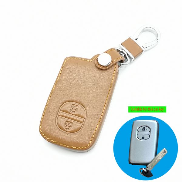 

100% leather car key cover for camry highlander crown prado land cruiser vitz prius smart key protector case