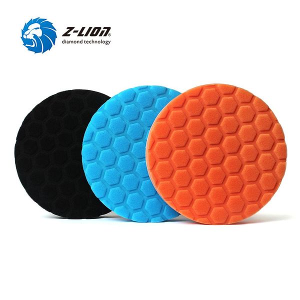 

z-lion 3pcs 6" 7" car sponge polishing pad kit foam buffing wheel wet use hand tool for car glass sanding waxing cleaning