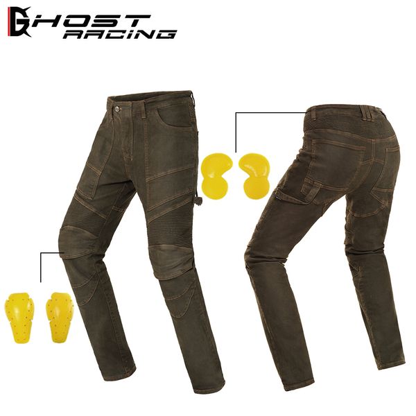 

ghost racing motorcycle pants motocross riding pantalones protective jean moto men motorbike trousers protector armor