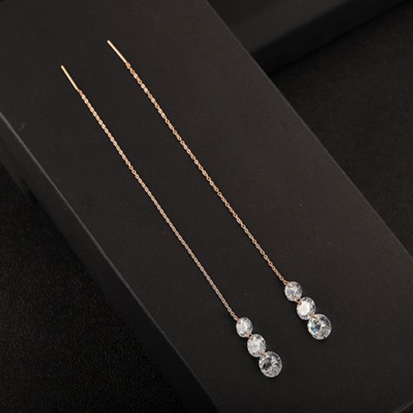 

mini five-pointed star triangle round earrings three leaves tassel earrings three naked zircon roman ear lines long square earrings jewelry, Silver
