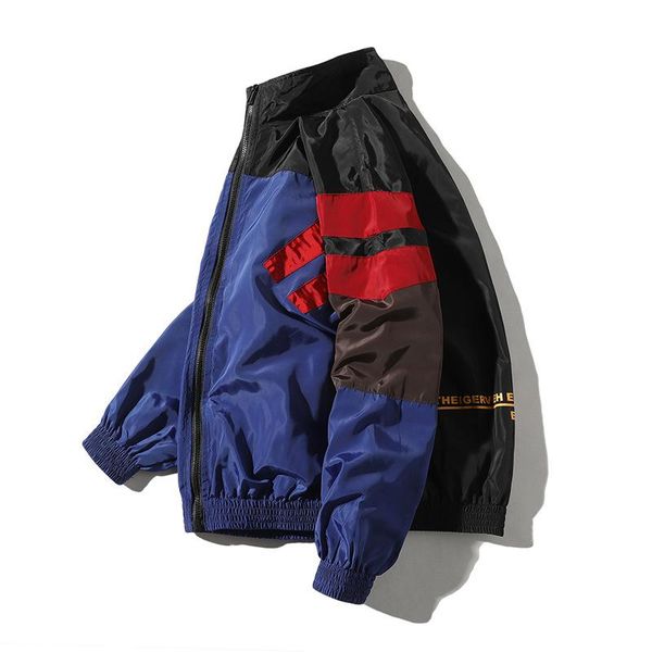 

fashion- autumn new man jacket coat jacket men plus size streetwear patchwork print letter men 's coat s-4xl, Black;brown