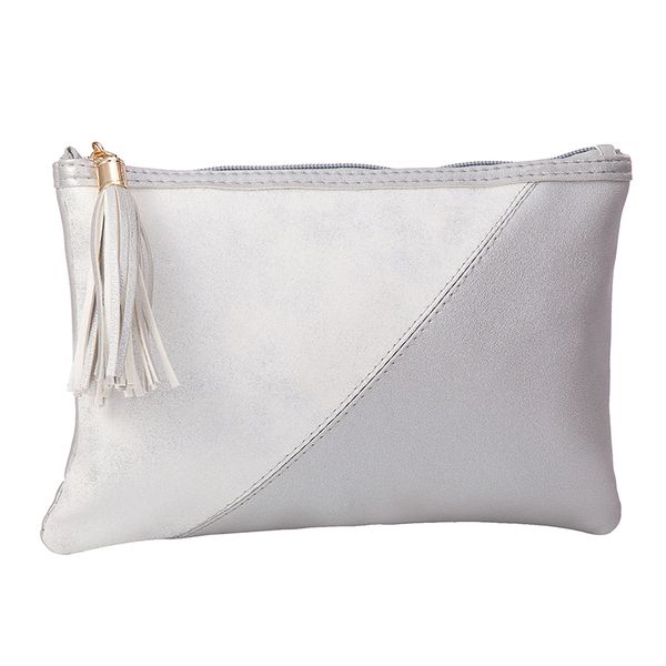 

portable women storage makeup bag pu leather zipper tassels organizer travel toiletry cosmetic bags hand bag
