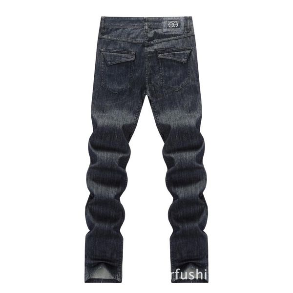 

origional jeans primary color slim fit jeans men's spring and summer casual straight-leg trousers fashion 113691, Blue