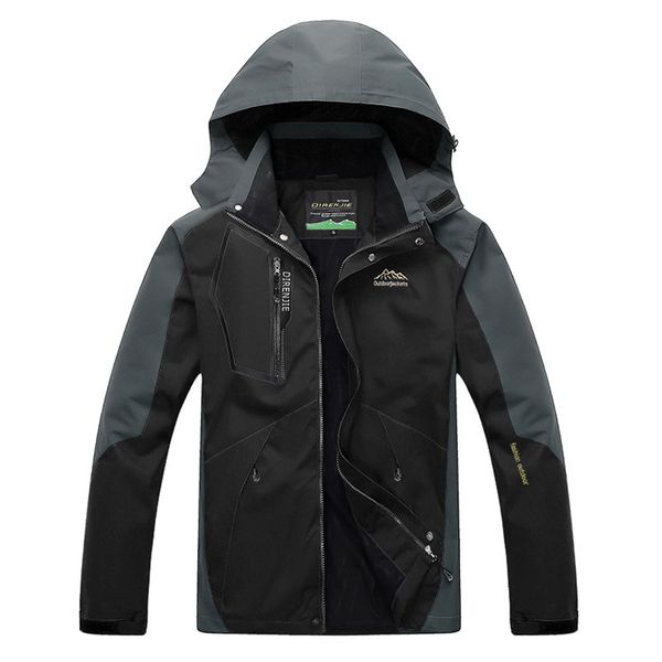 

осень зима дизайнер мужчины и женщины с тем же альпинизмом кемпинга с капюшоном ветрозащитных водонепроницаемых курток молнии, Black