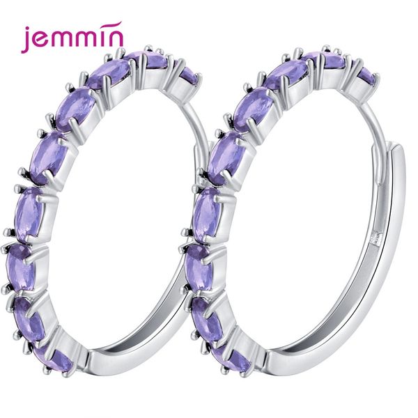 

quality 925 sterling silver shinning cz zircon crystal circle round hoop earrings for women wholesale silver jewelry accessories, Golden;silver