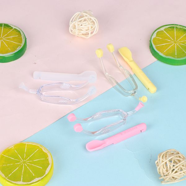 

1set silicone soft tip tweezer stick case set contact lenses wearing tools eye care contact lenses inserter remover, Silver