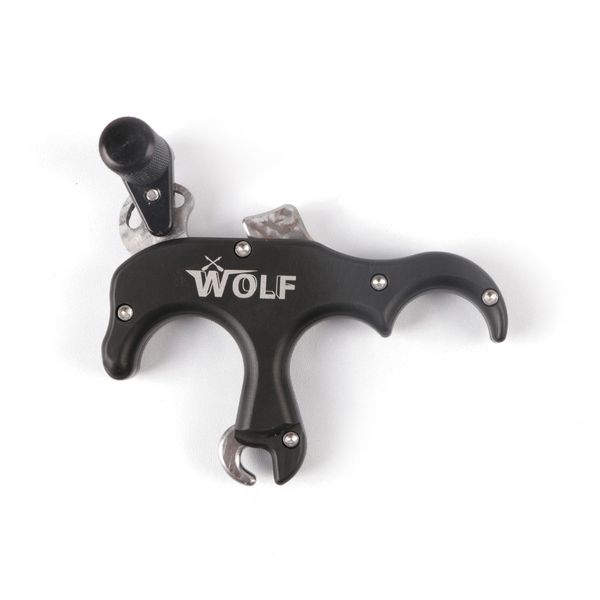 

colorful wolf unclosed-loop 3 fingers aluminum alloy compound bow release aid for archery bow hunting or target shooting