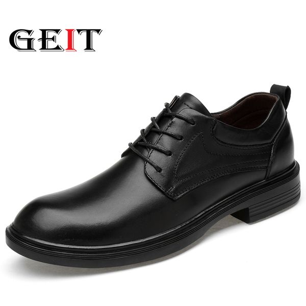 

men shoes footwear army officer classic business leather shoes men large casual british genuine cow leather basic 2019 new, Black