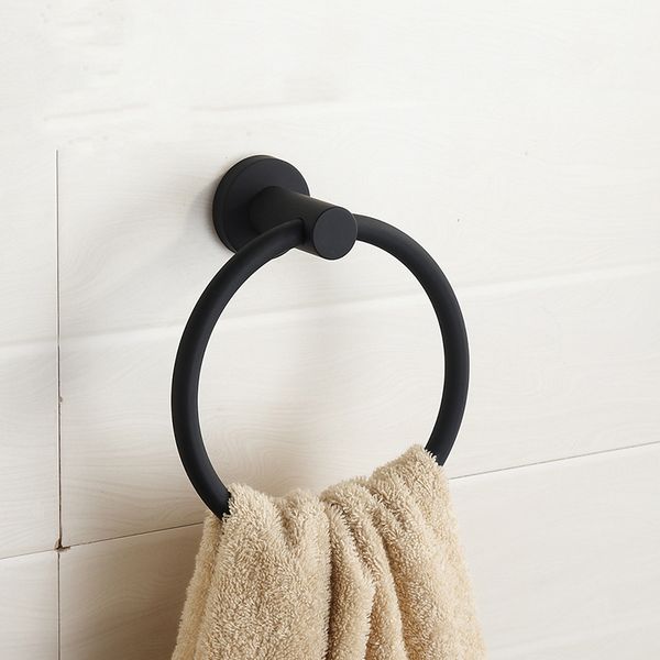 

personality contemporary brushed black 304 stainless steel towel ring towel holder bar mounting bathroom products gd60