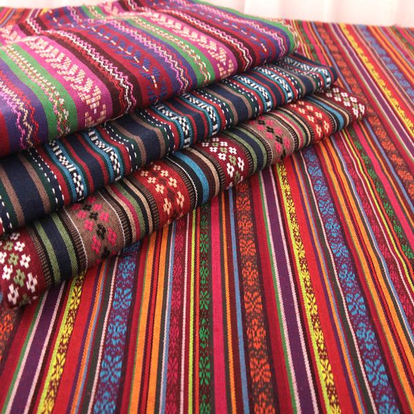 

fabric sofa table cloth tissue ethnic jacquard bag cushion curtain dirty proof african organic poly cotton linen, Black;white