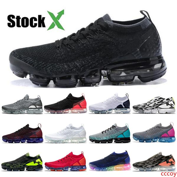 

fashion knit 2.0 chaussures fly men women running shoes heritage triple black punch mens trainers sneakers 36-45 with stock x