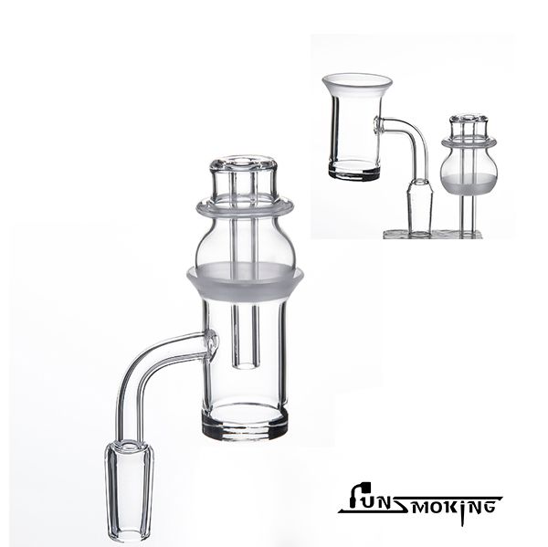 Quarzo Banger Chiodo a sfera e incavo al quarzo con tappo in carb di vetro trasparente buona tenuta per bong in vetro dab rig per tubi dell'acqua