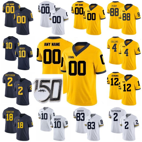 

ncaa мичиган росомахи колледж трикотажные изделия футбола mens корнелиус джонсон джерси зака ​​джентри chase winovich шон mckeon халид хилл, Black