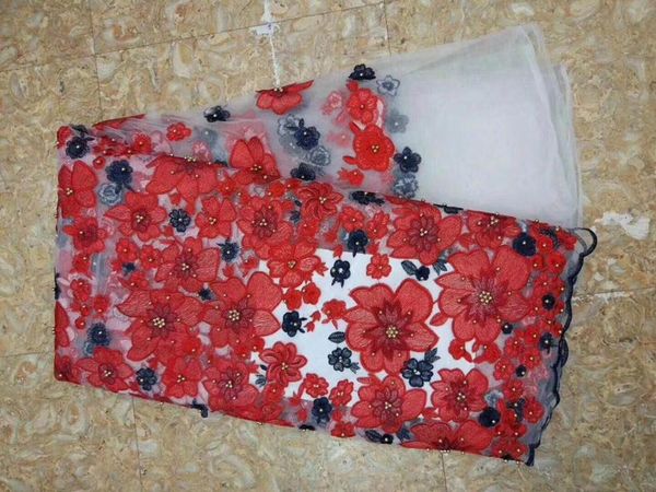 

african lace fabric 2020 red lace with 3d, nigerian fabrics for dress latest french tulle white fabric, Pink;blue