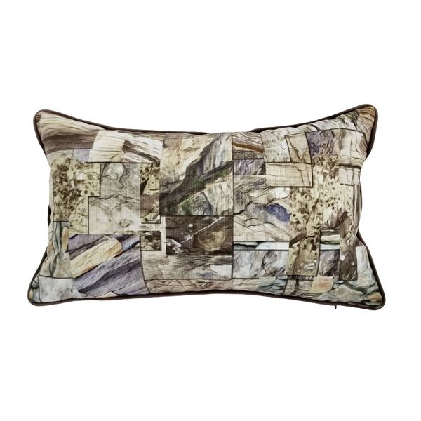 Modern Decorative Abstract Brown Print Velvet 30 X 50 Cm Lumbar