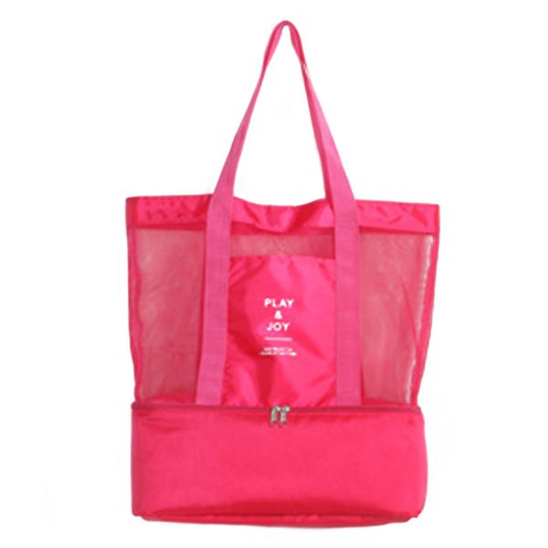 

women girls picnic insulated cooler lunch bag mesh tote beach shoulder bag high capacity drink storage carry